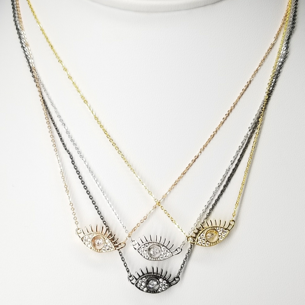 💖 New in Gift Box 🎁 Pave Evil Eye Necklace - Picture 5 of 12
